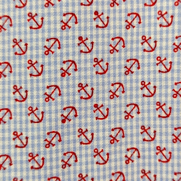 ALAN FLUSSER XL Nautical Button Up Shirt Short Sleeve Anchor Beach 100% Cotton - Picture 3 of 10